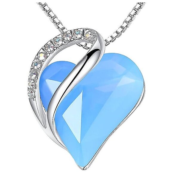 Jewelry - Necklaces for Women, Infinity Love Heart , Owyhee Opal Blue